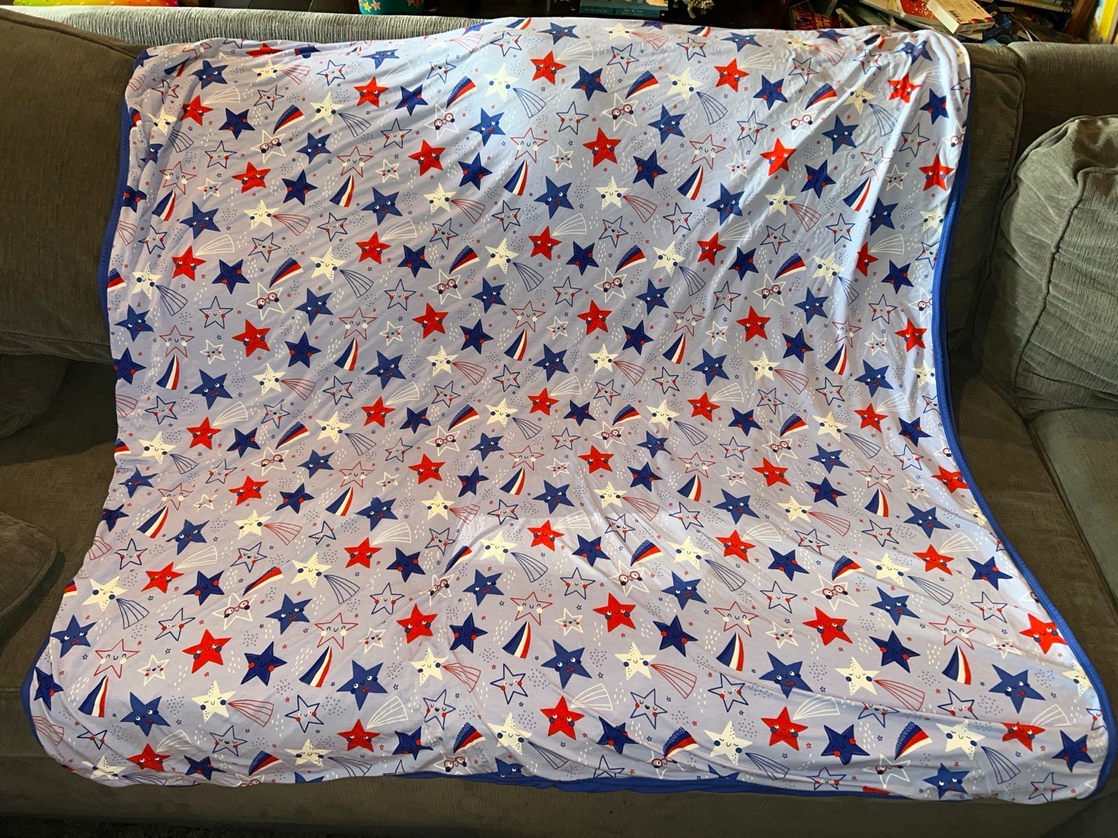 Little sleepies blue Stars and Stripes cloud blanket