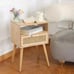 MaxSmeo Modern Nightstand Rattan Side End Table with Storage