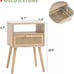 MaxSmeo Modern Nightstand Rattan Side End Table with Storage