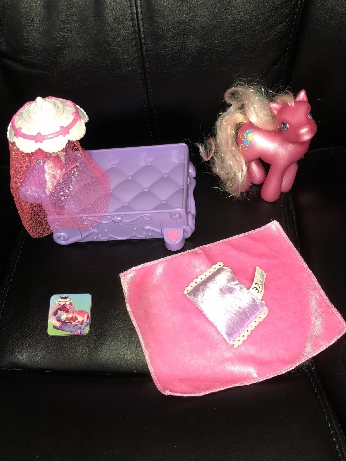 Vintage my little pony bed with pop out drawer pillow and blanket, Pony