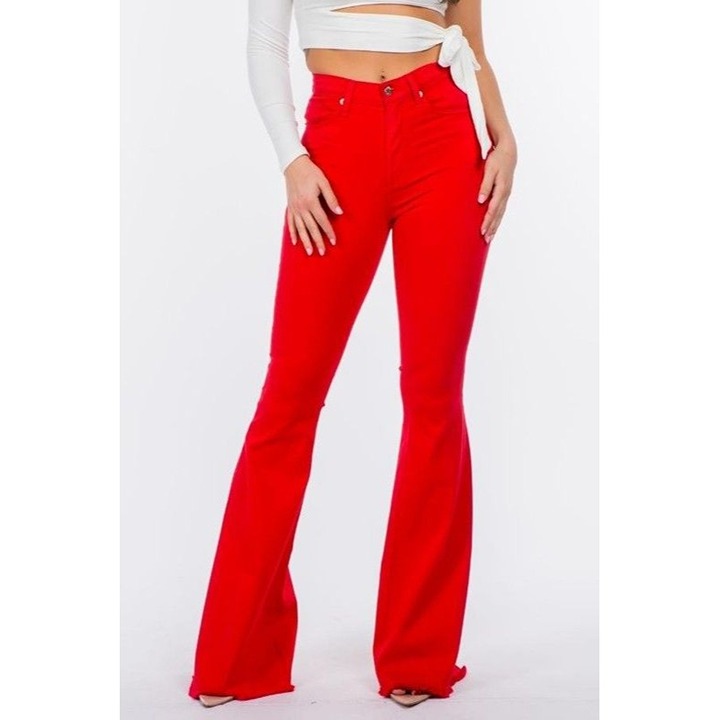 Bell Bottom Jean in Red