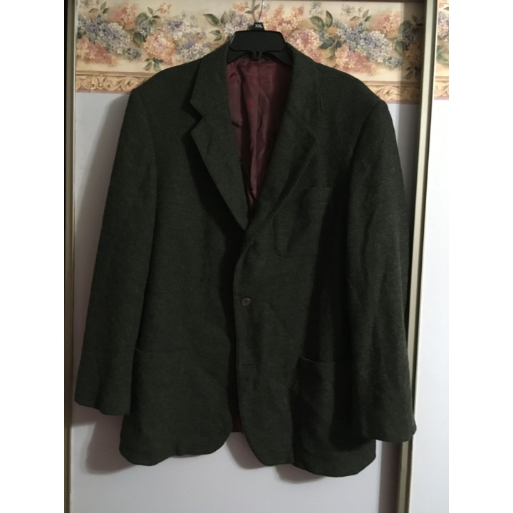 J. Crew Large Vintage Green Wool Alpaca Casual Occasion USA Sport Jacket