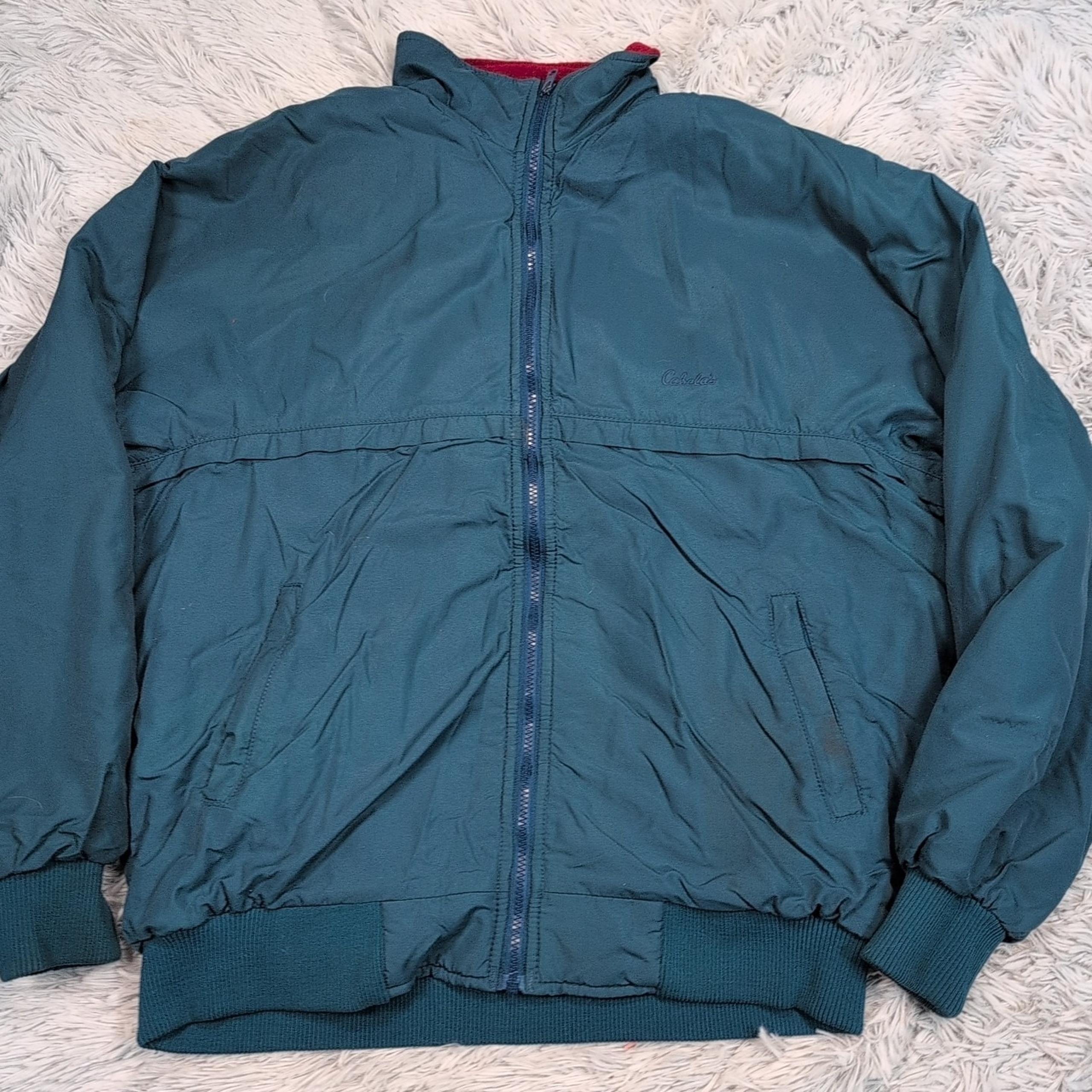 Vintage Cabela's Jacket Mens L Tall Multicolor Pockets Zip Up Ski Retro