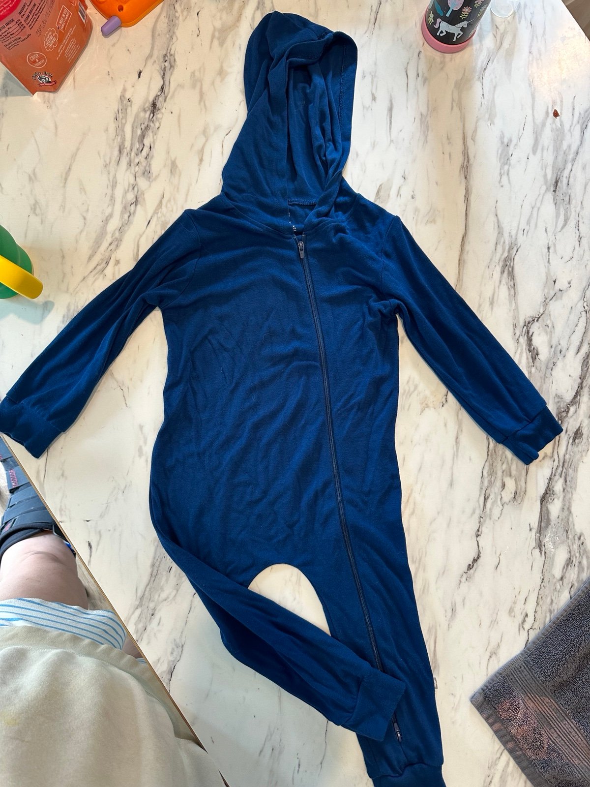 Kyte BABY hooded zippered romper in Tahoe