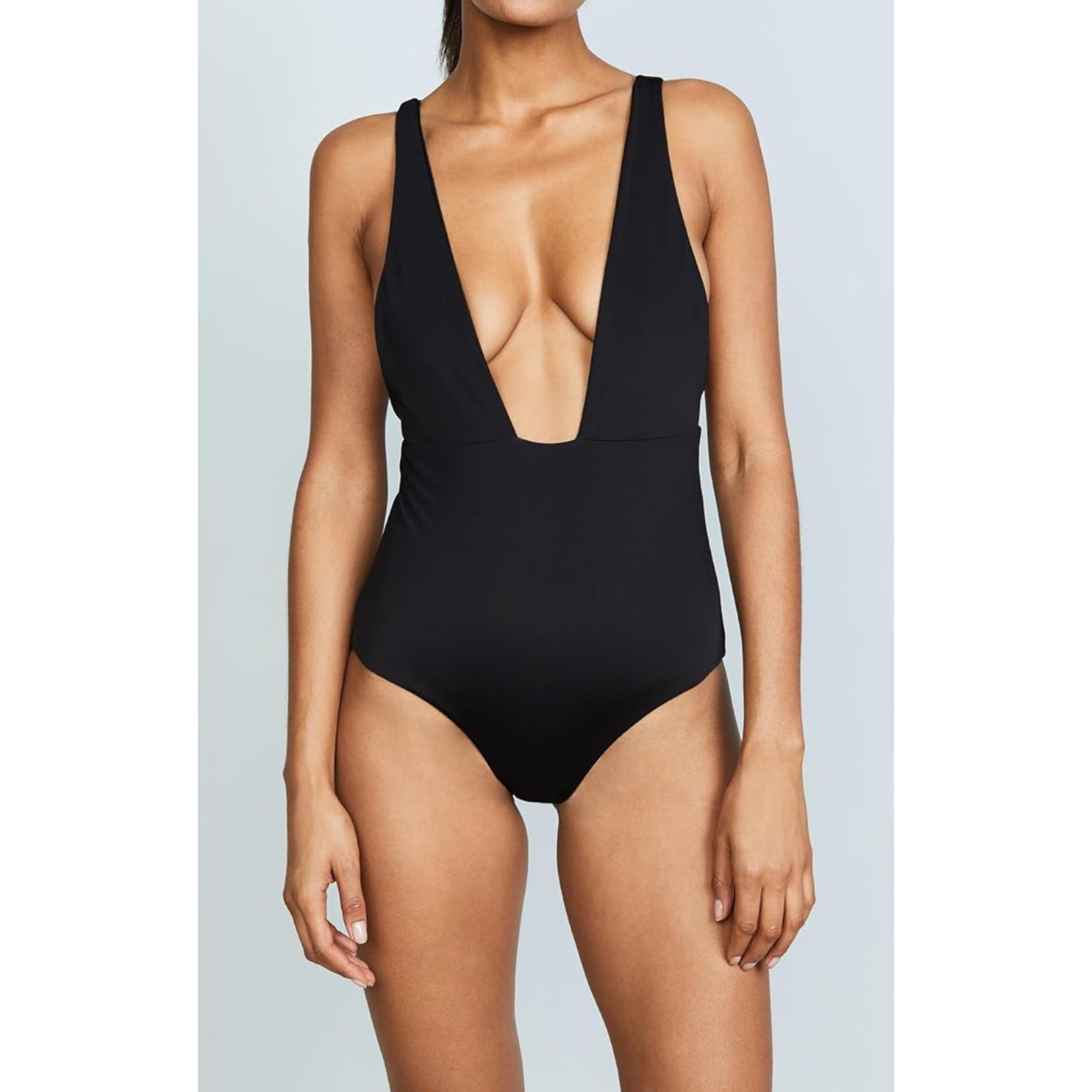 Mara Hoffman Womens Standard Audrey Deep V One Piece Swimsuit Size L Retail $240
