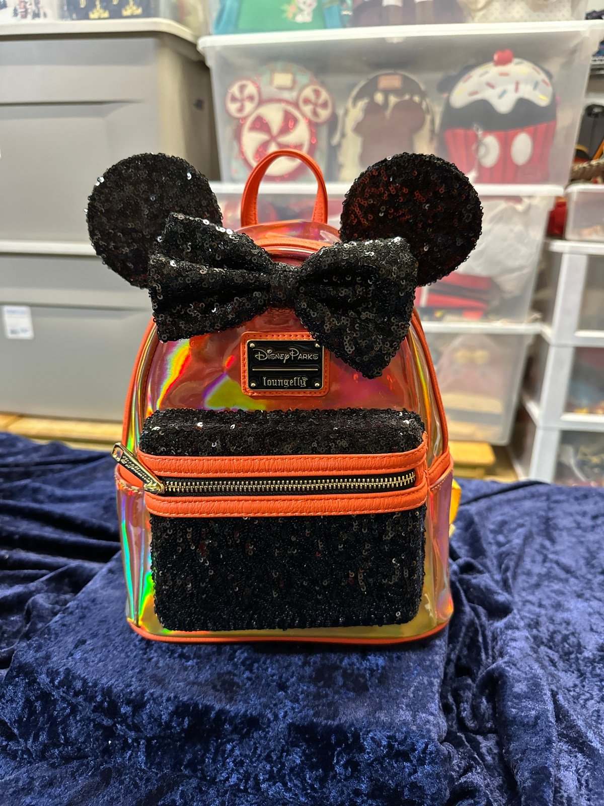 Loungefly Disney Parks Minnie Mouse Halloween Orange Sequins BNWT