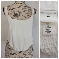 Brock Collection x H&M HM Jersey Cropped CORSET Sz Medium DESIGNER Ivory