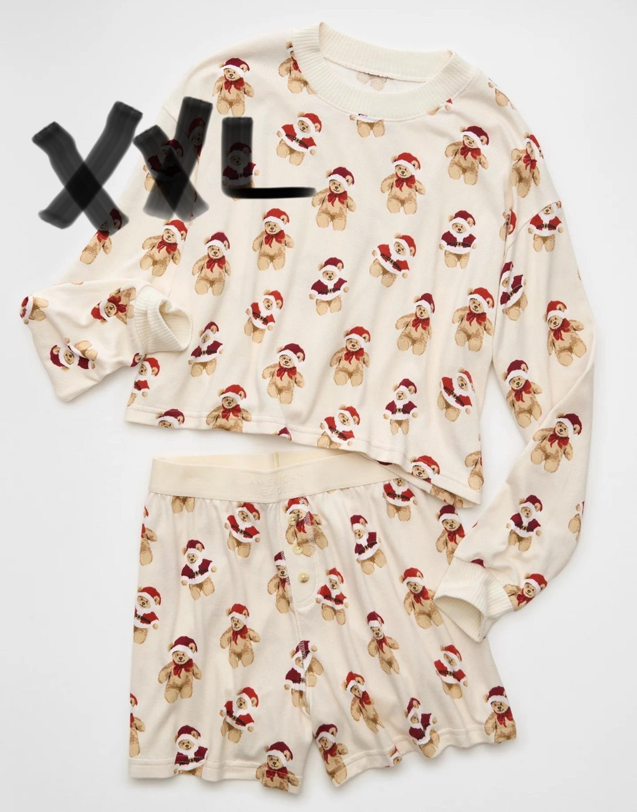 American Eagle Christmas Holiday Teddy Bear Womens PJ Set Size  XXL