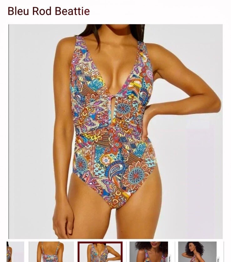 NWT 130 Bleu rod beattie one piece swimming suit Sz 8