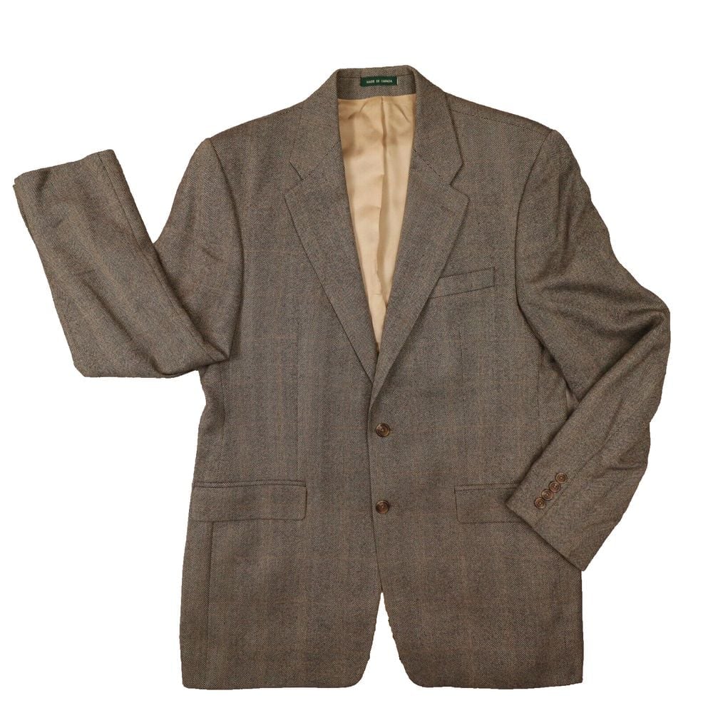 Lauren Ralph Lauren Men's Brown Wool Herringbone Blazer size 42L Union Made