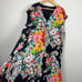 Ralph Lauren LRL Dress Womens 22W Black Multicolor Floral Midi Sleeveless Shift
