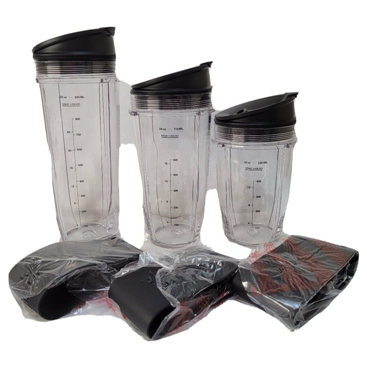 New Lot of 3 Nutri Ninja Compatible 18 24 32 oz Sip Seal Cups - SXK642W3 30