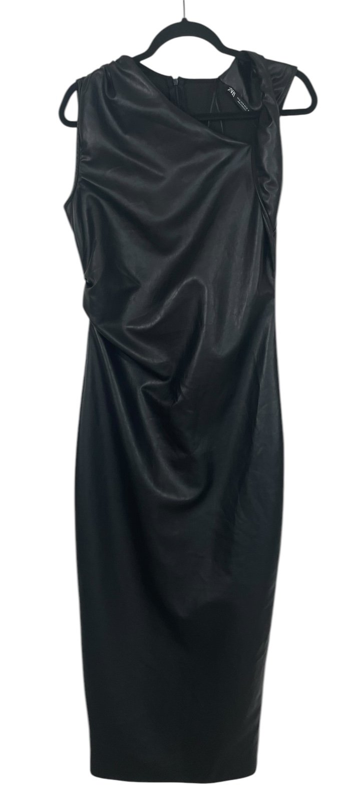 NWT Zara Faux Leather Midi Dress Size Medium