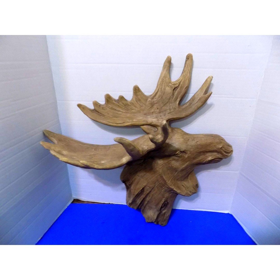 NEW Realistic Moose Wall Art Rustic Home Decor Country Mountain Cabin Resin