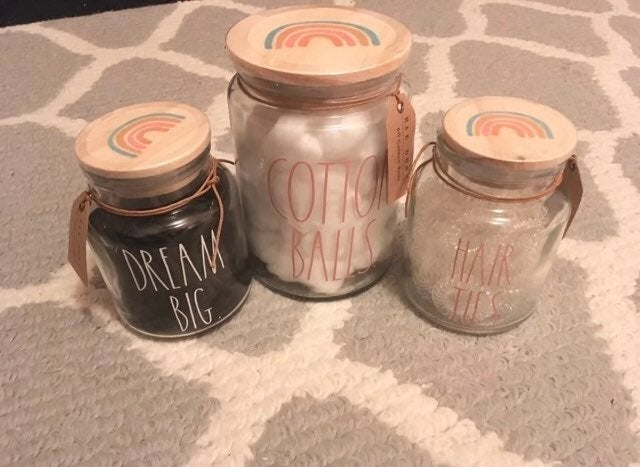 Rae Dunn Rainbow Lid Glass Jar Bundle