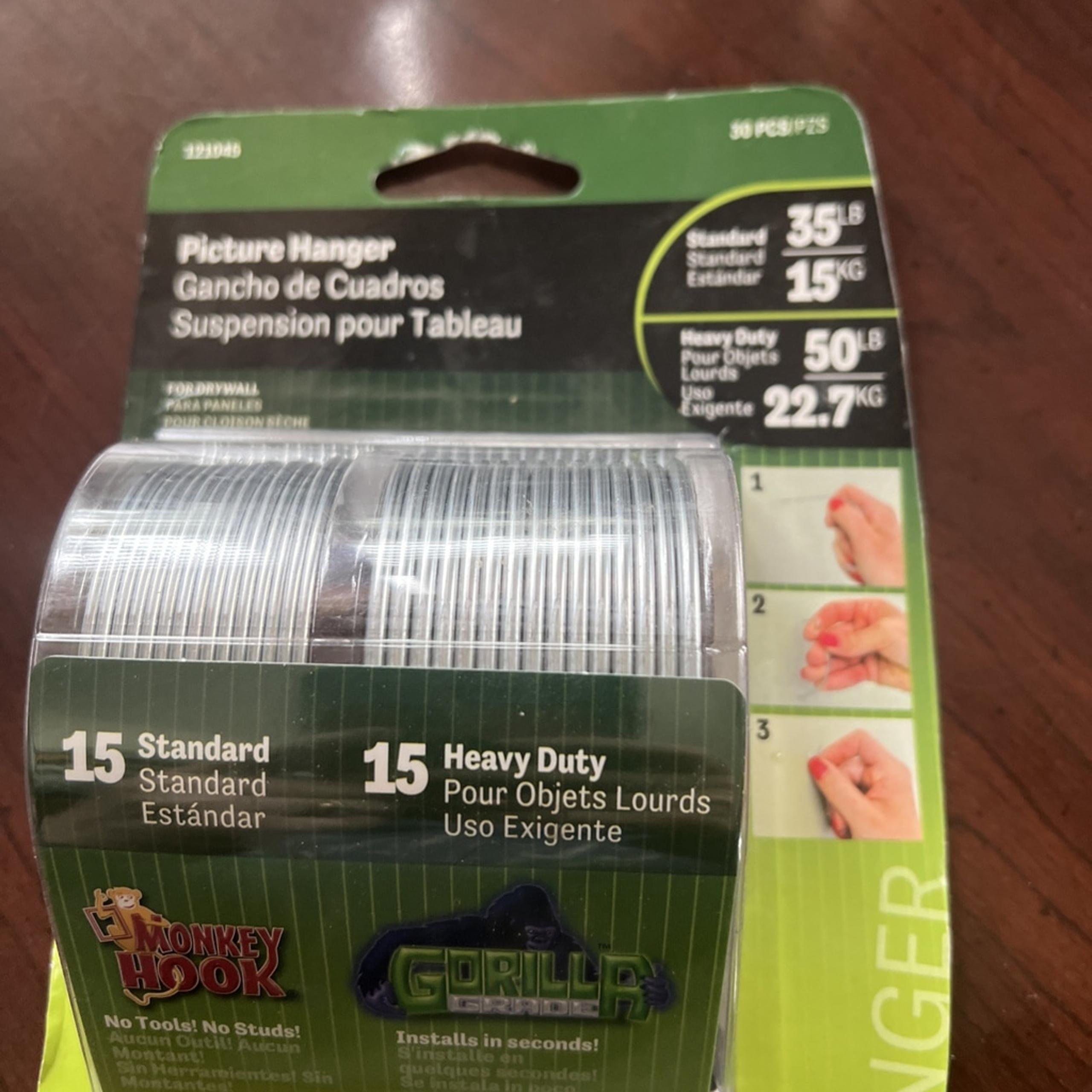 30pk Monkey Gorilla Hook Picture Hanger 30pc Duo Pack Up To 50 Pounds! HILLMAN