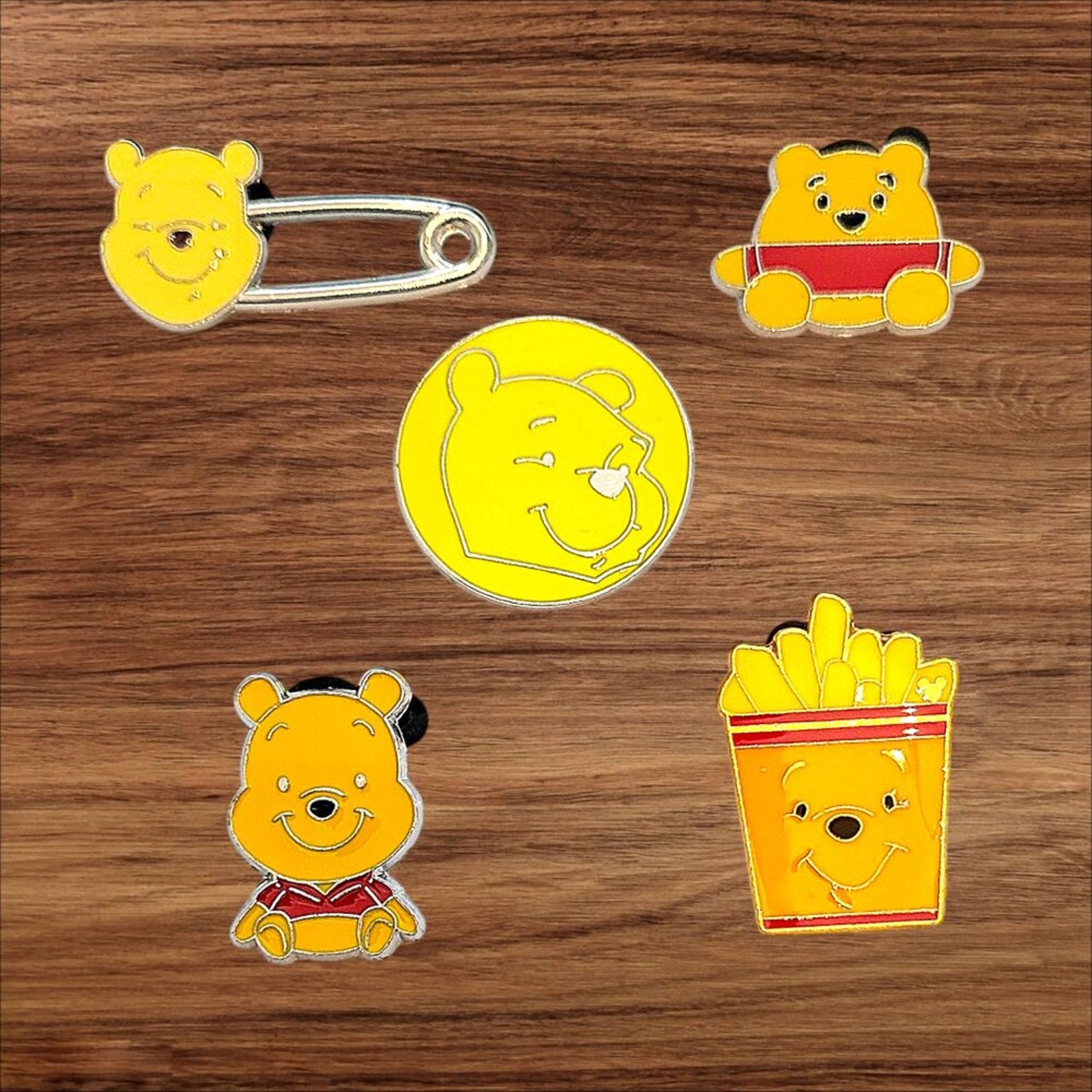 5 Winnie the Pooh Disney Parks Trading Pins, Plus 2 Bonus Pins