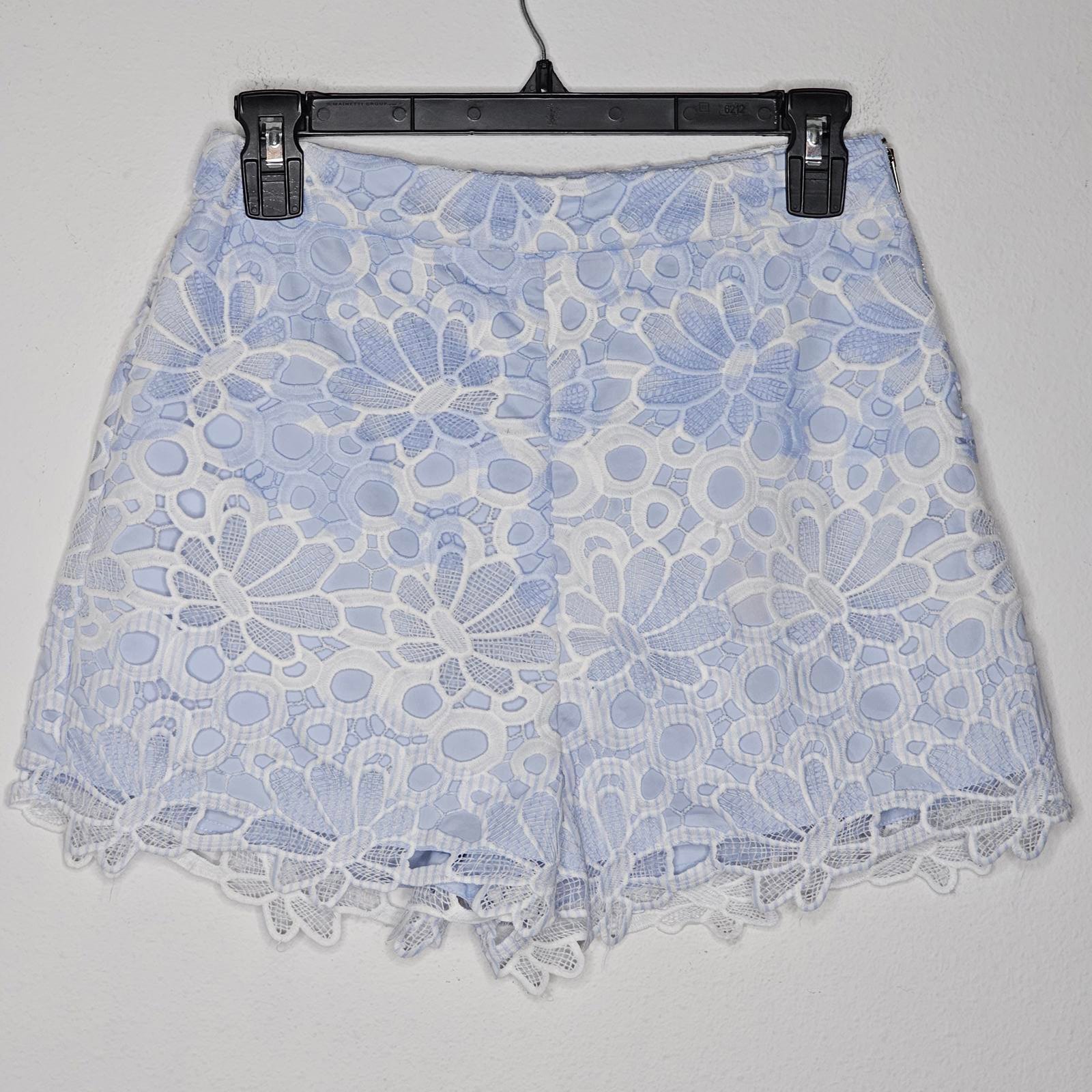 NWOT English Factory Women's Blue Lace Overlay Shorts Size Small