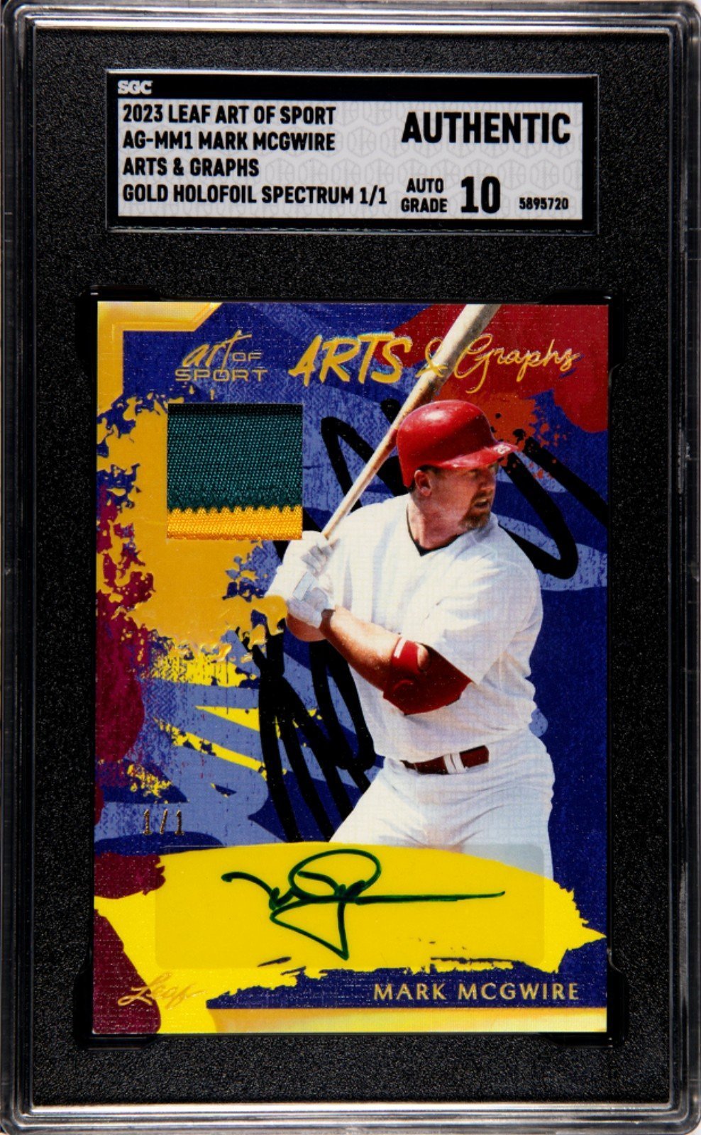 2023 LEAF ART OF SPORT MARK MCGWIRE ARTS AND GRAPHIC GOLD HOLOFOIL SPECTRUM 1/1