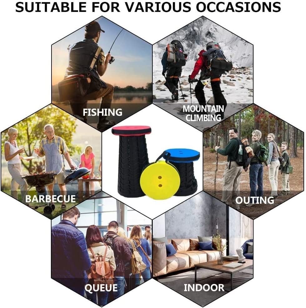 Portable Retractable Folding Stool, Collapsible Telescope