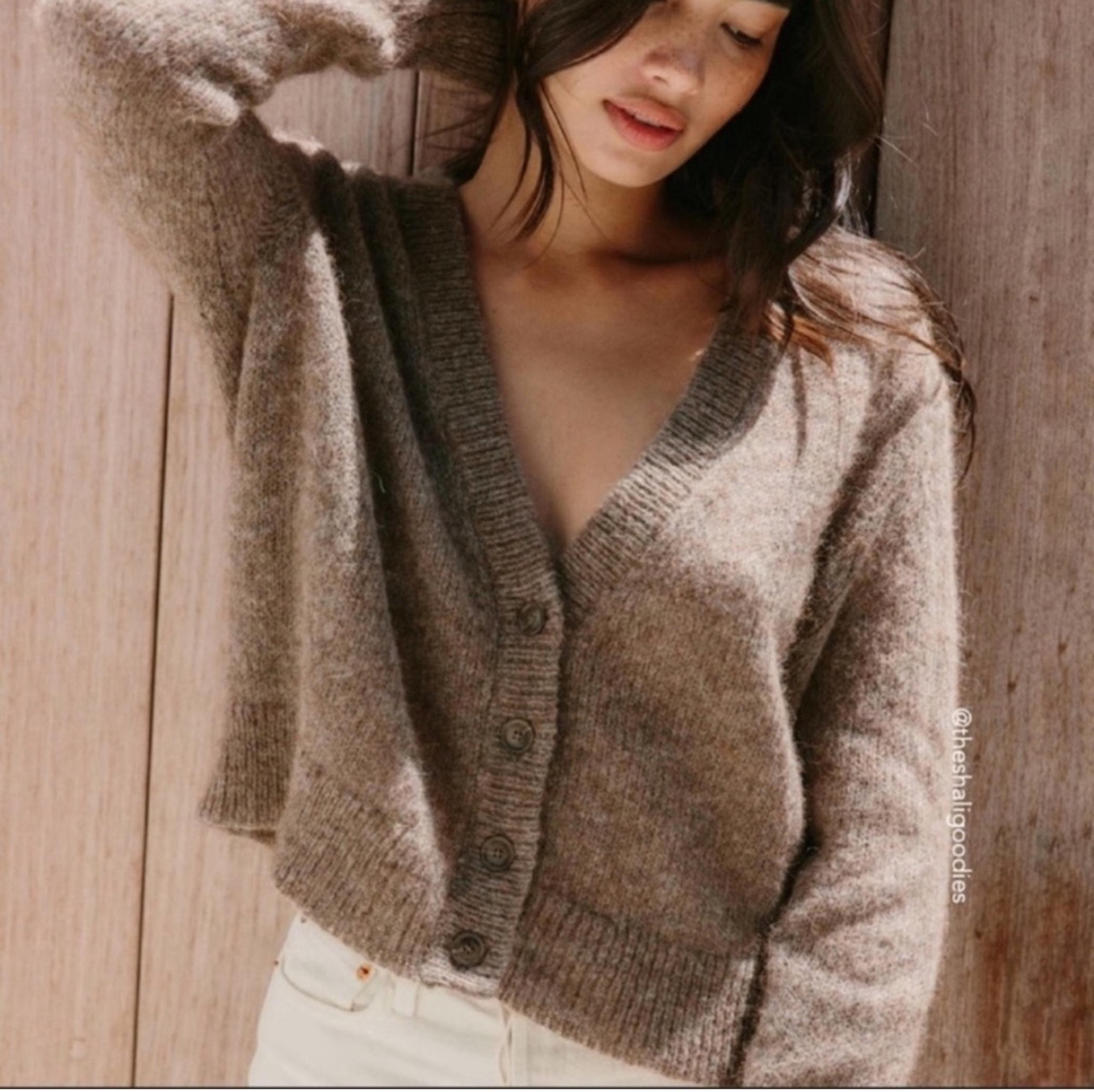 Jenni Kayne Boyfriend Cardigan Sweater Brown Size XS