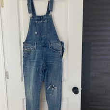 Lucky Womens Overalls Boyfriend Crop XS
