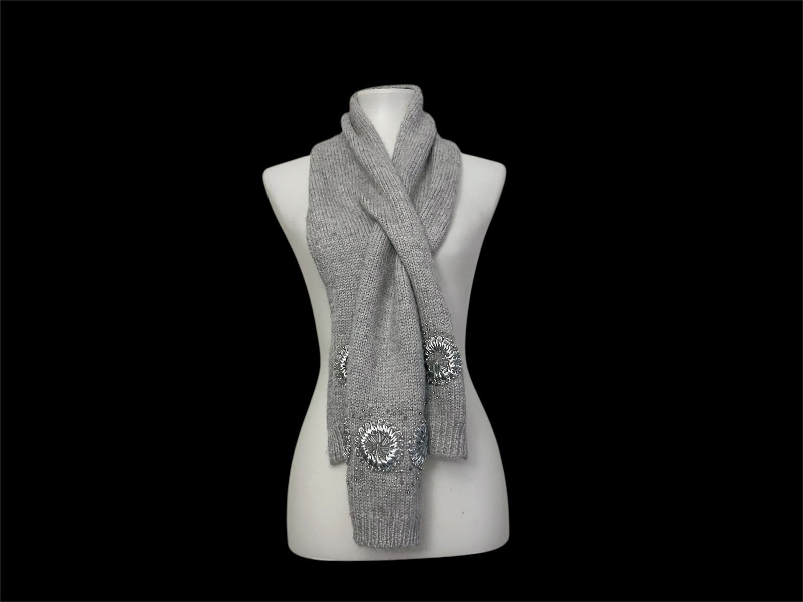 Talbots wool alpaca snowflake scarf cozy warm chic