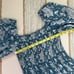 Perry Walker The Grace Blue Floral Short Puff Sleeves Cotton Mini Dress Medium