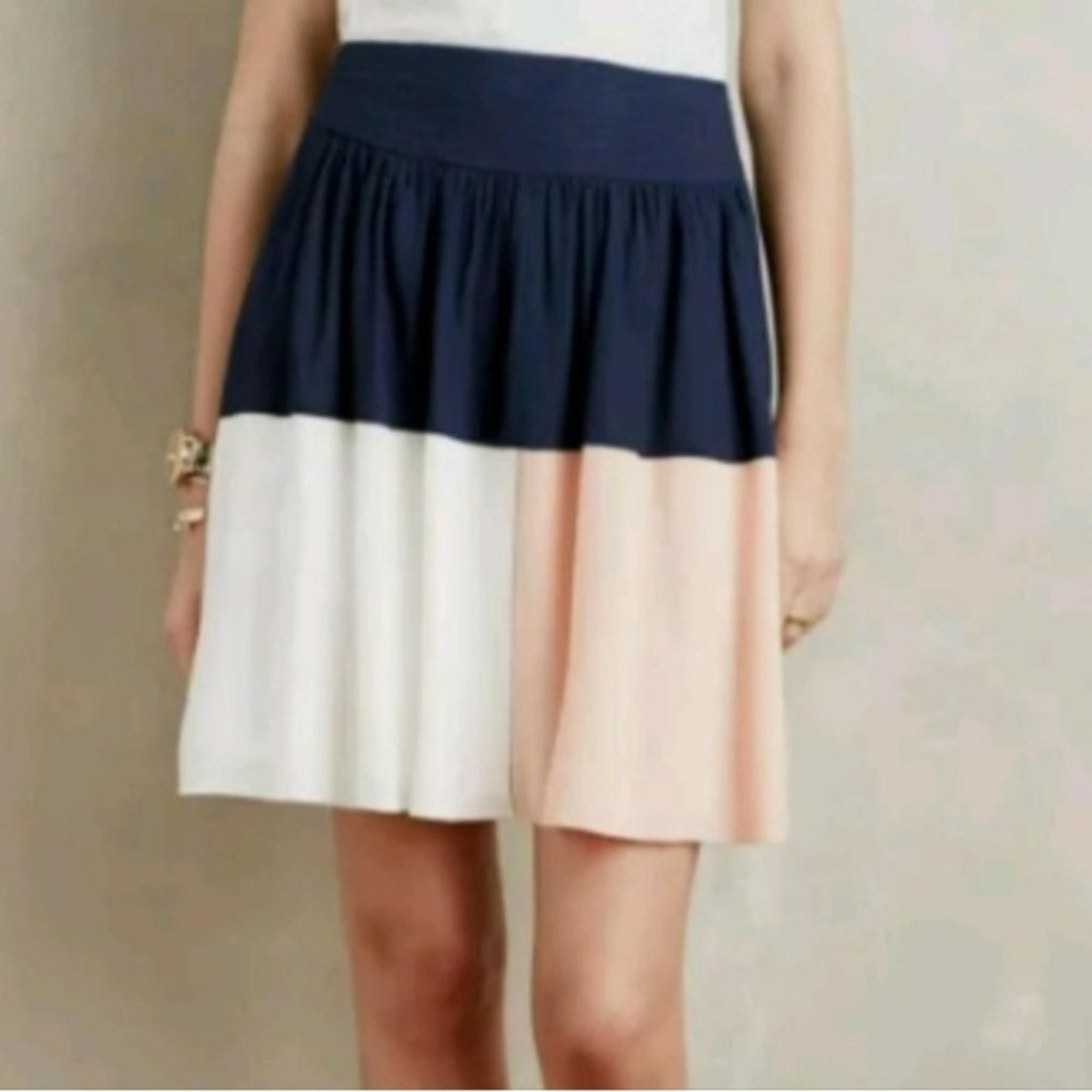 HD in Paris Blue Blue Blocked Geometric Mini Skirt -XS