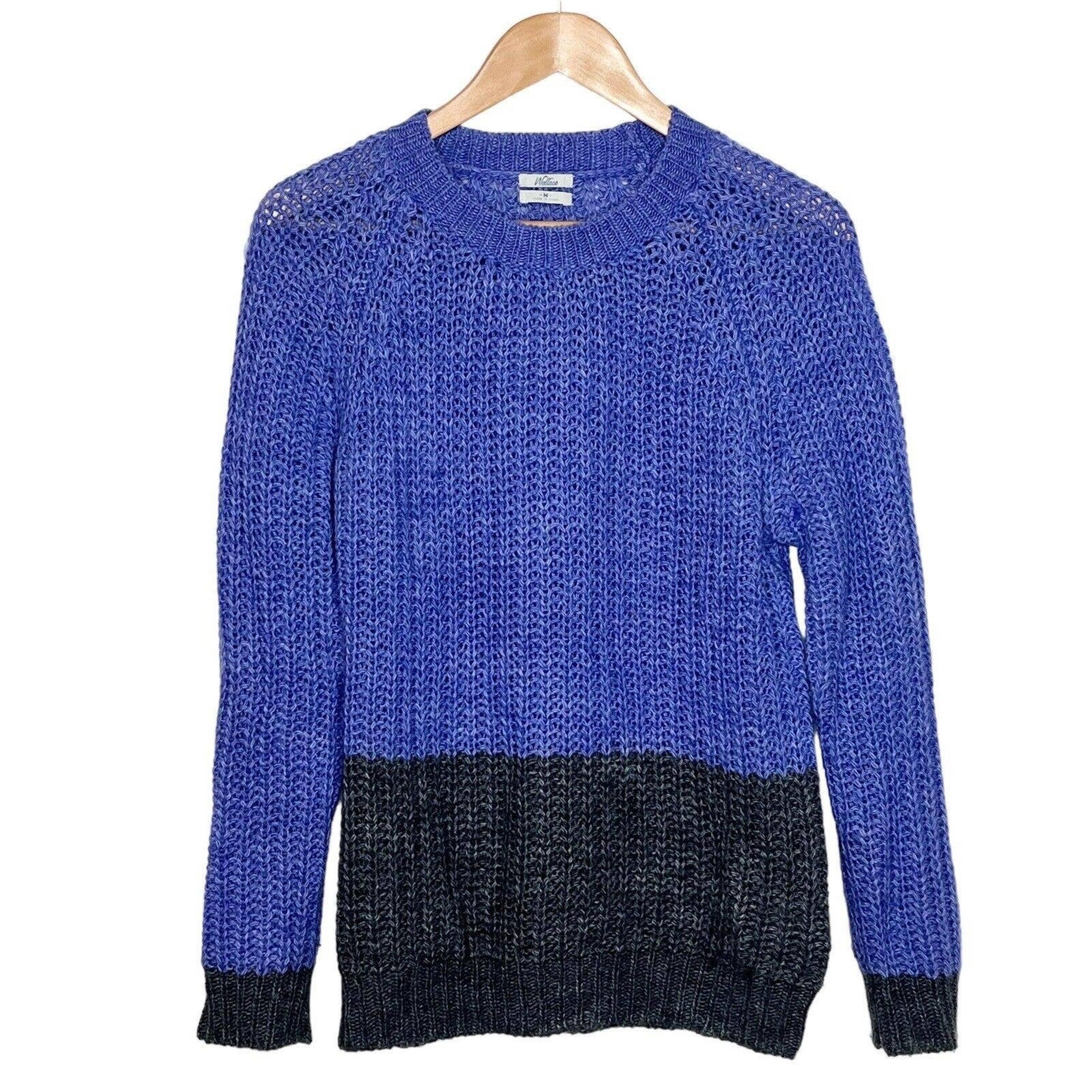 Wallace Madewell Colorblock Pullover Sweater Purple Women’s Size M Mohair Wool