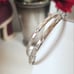 Vintage Silver Etched Star Burst Bangle Bracelet Set of 2