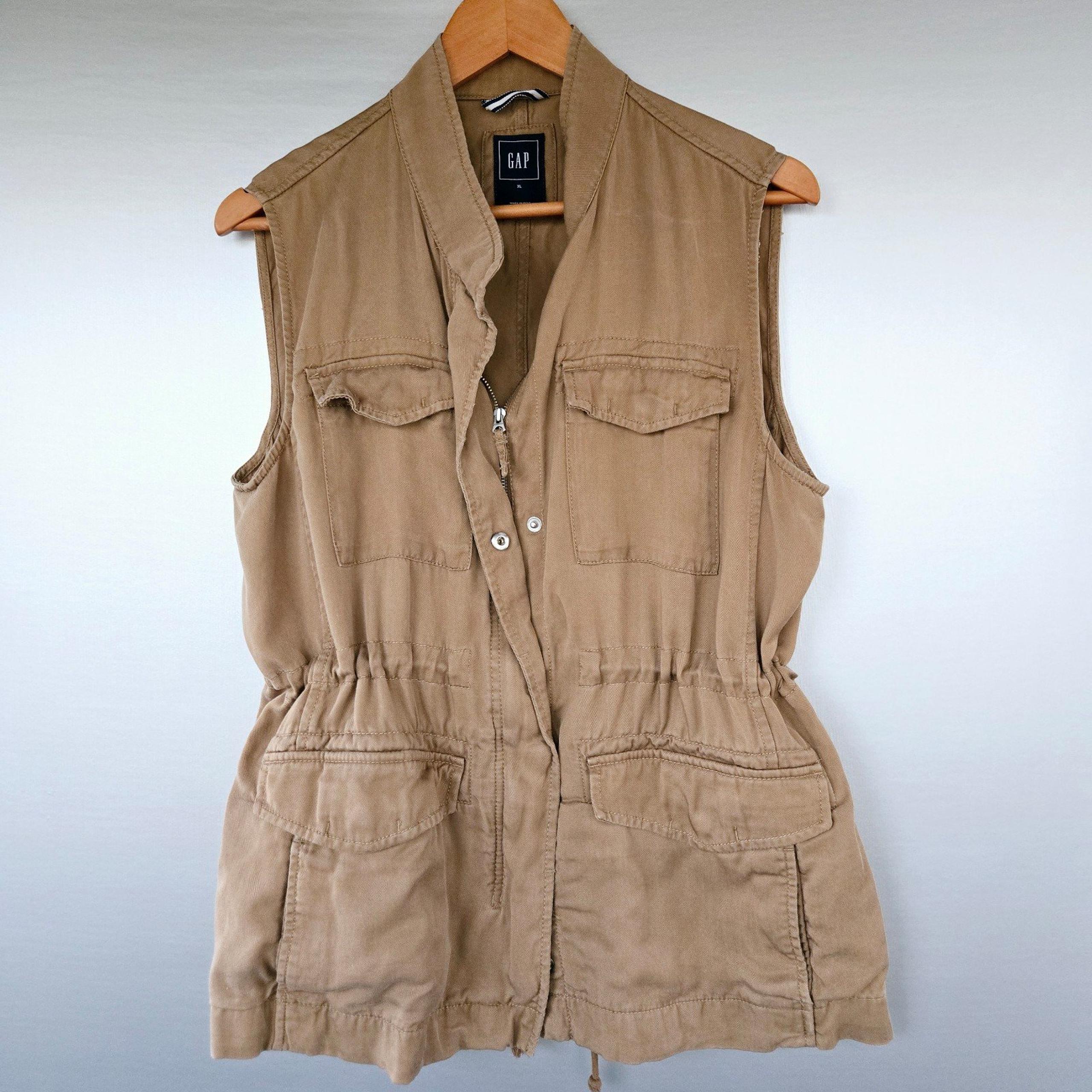 Vintage gap women's Safari vest tan XL