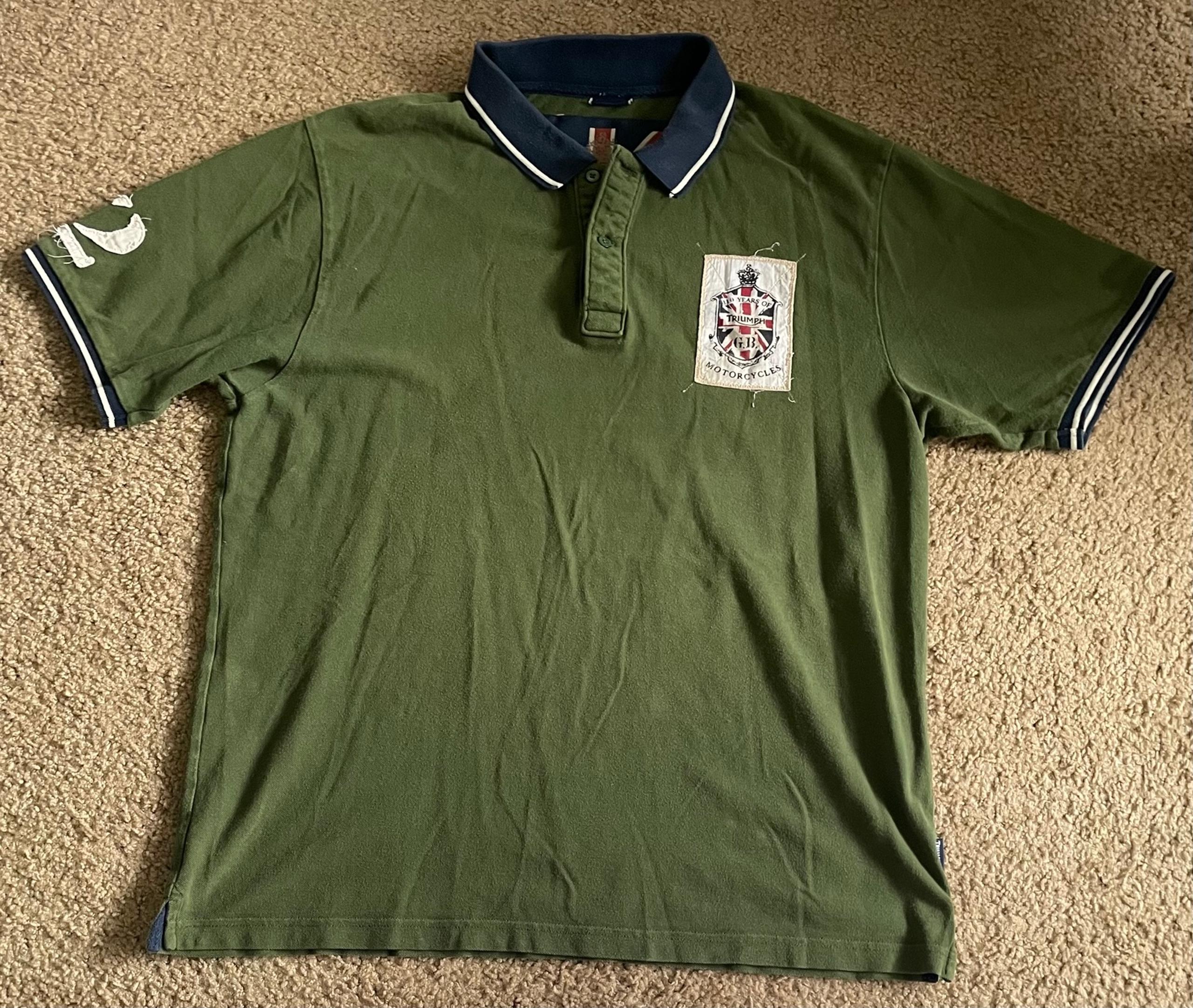 Triumph Motorcycle Polo Shirt Anniversary Special Limited Edition Logo XL JBHS
