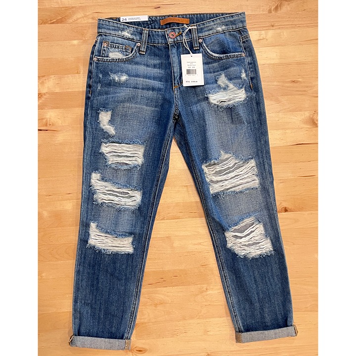 NWT Joe's Jeans Billie Slim Boyfriend Crop w/Rips 24 25 Kumi Collectors Edition