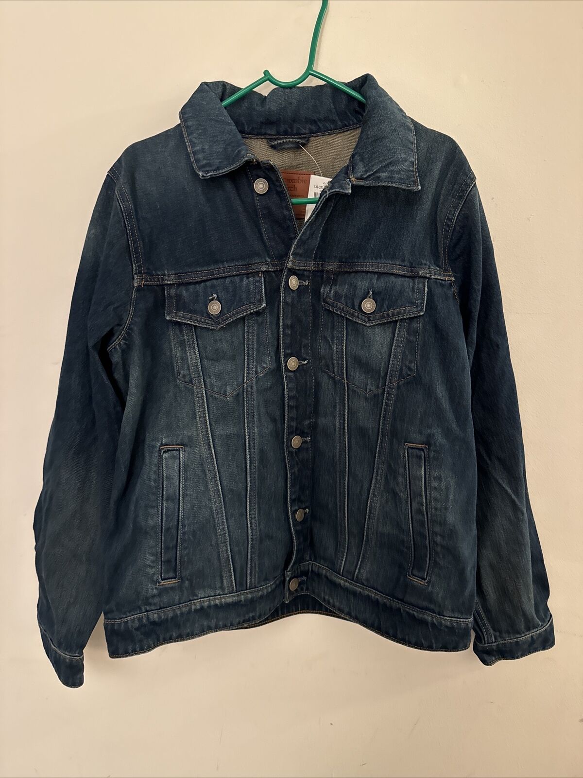Abercrombie & Fitch Mens Medium Blue Washed Trucker Jean Jacket Size M