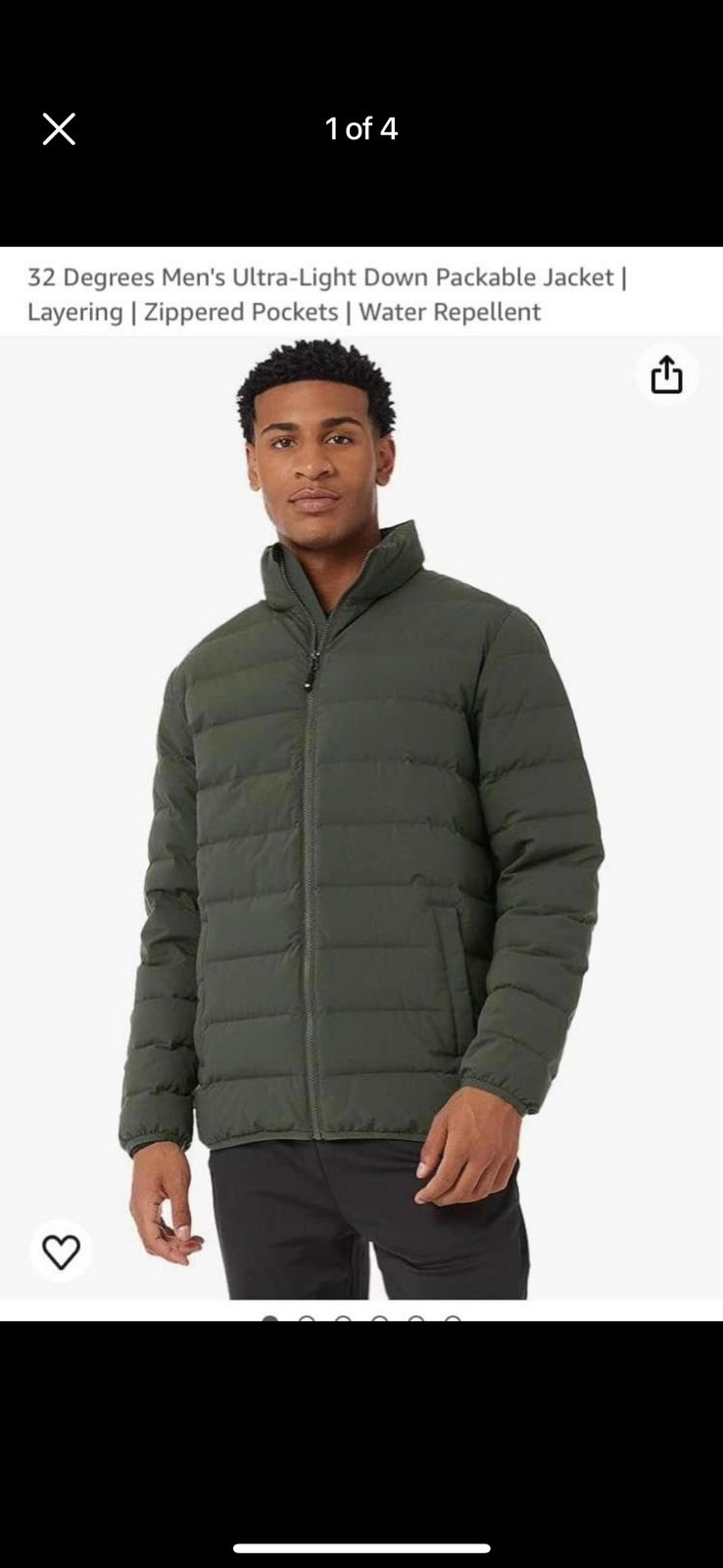 32 degrees men’ ultra light down packable jacket