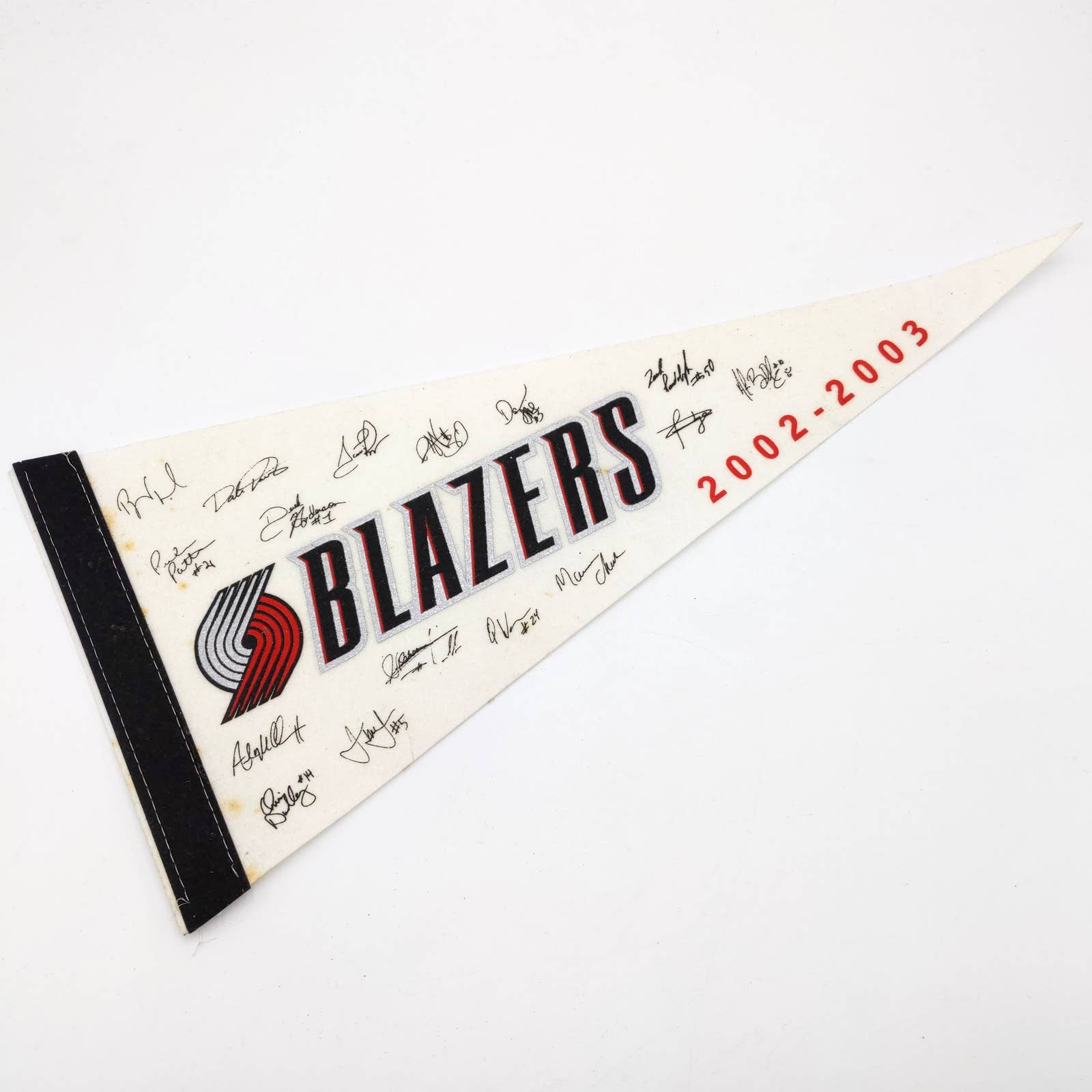 Portland Trail Blazers Scottie Pippen Signed Pennant Flag 2002-2003 Autographs