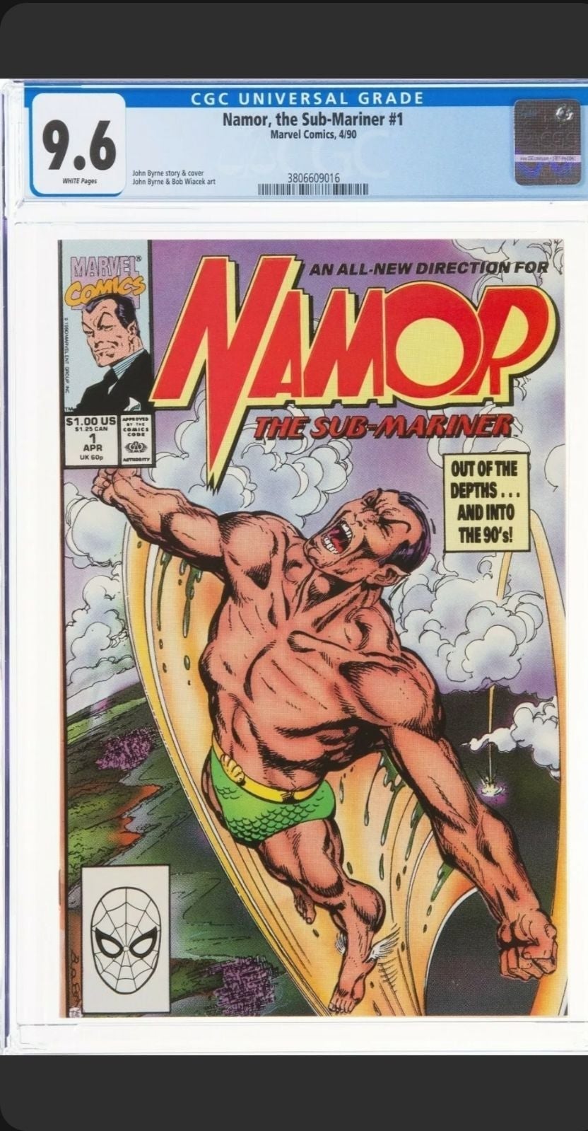 CGC 9.6 Namor, the Sub-Mariner #1 (Marvel 1990) Premiere issue, Mint White Pgs