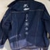 NWOT H&M /Nyden x Dr. Woo Embroidered Denim Jacket with Brown Leather Trim in M