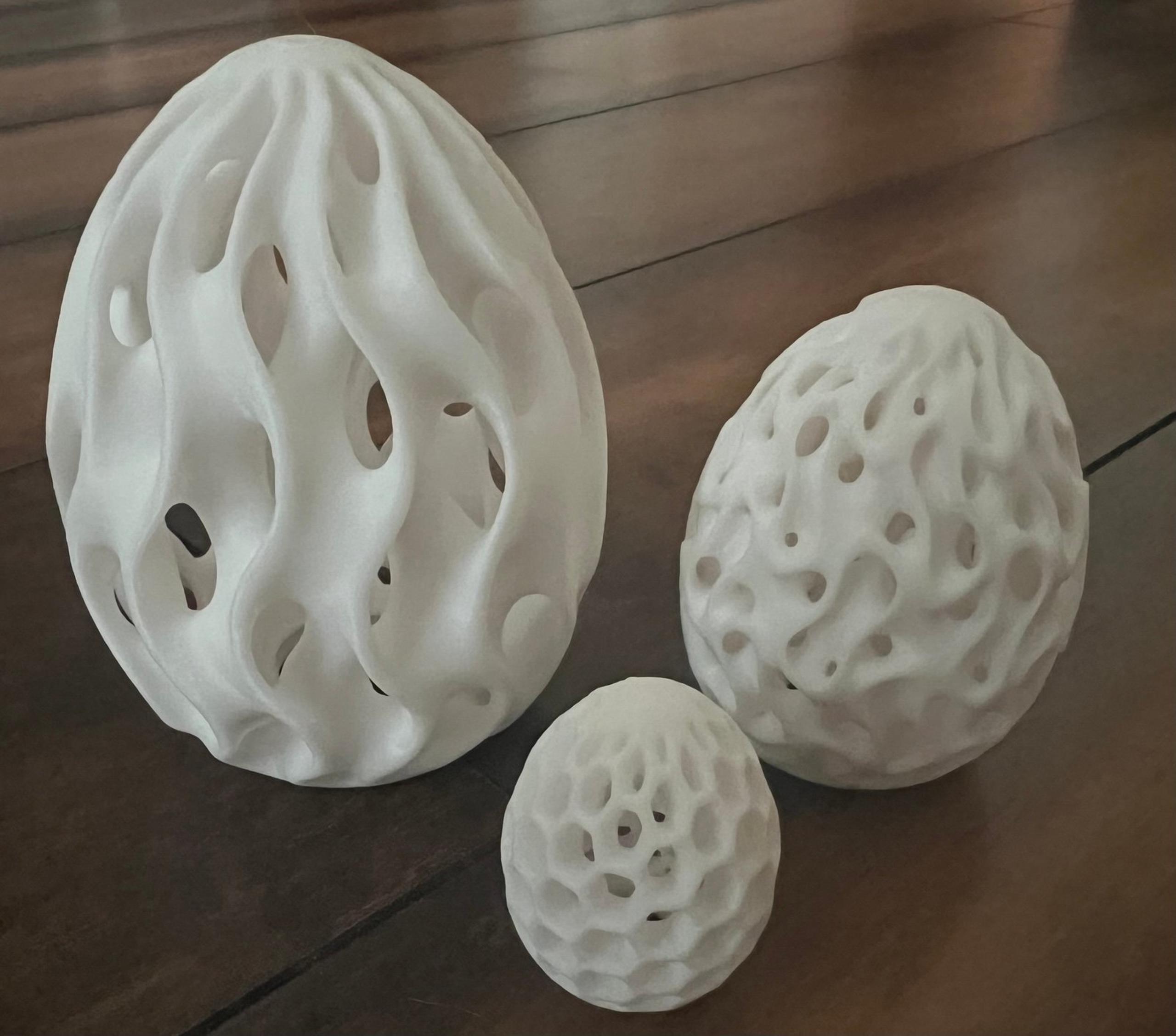 Set of 3 White Easter Eggs