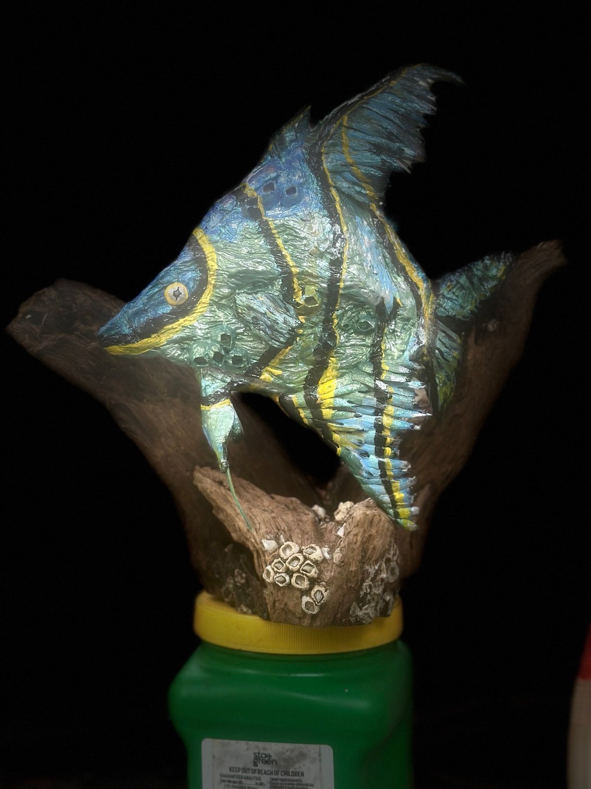 Hand made driftwood fish on driftwood. #folkart #oneofakind