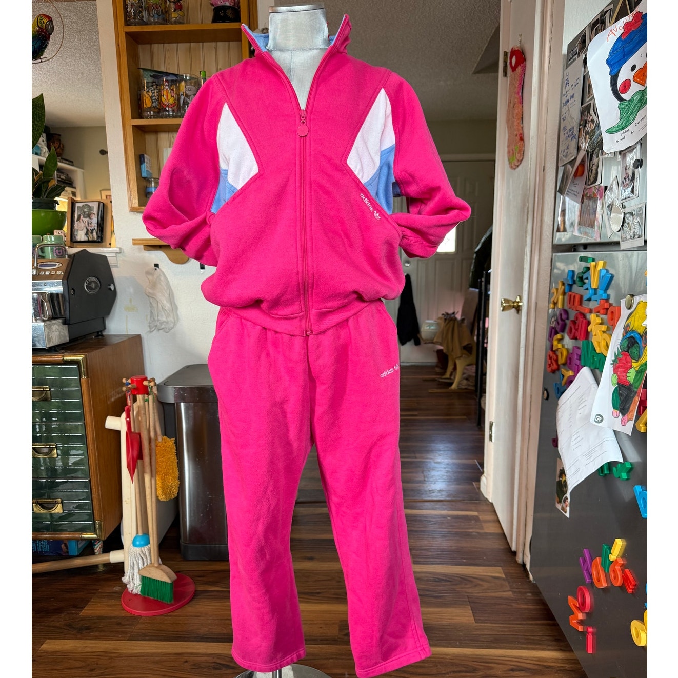 Adidas Grail Vintage 80s Pink Tracksuit Rare Colorblock M Retro Barbie