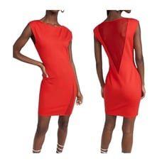 Victor Glemaud Cap Sleeve Bodycon Mini Dress, Red, Size XL, New with tag
