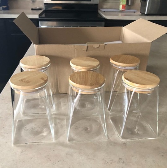 19oz Clear Glass Food Storage Containers Set of 6