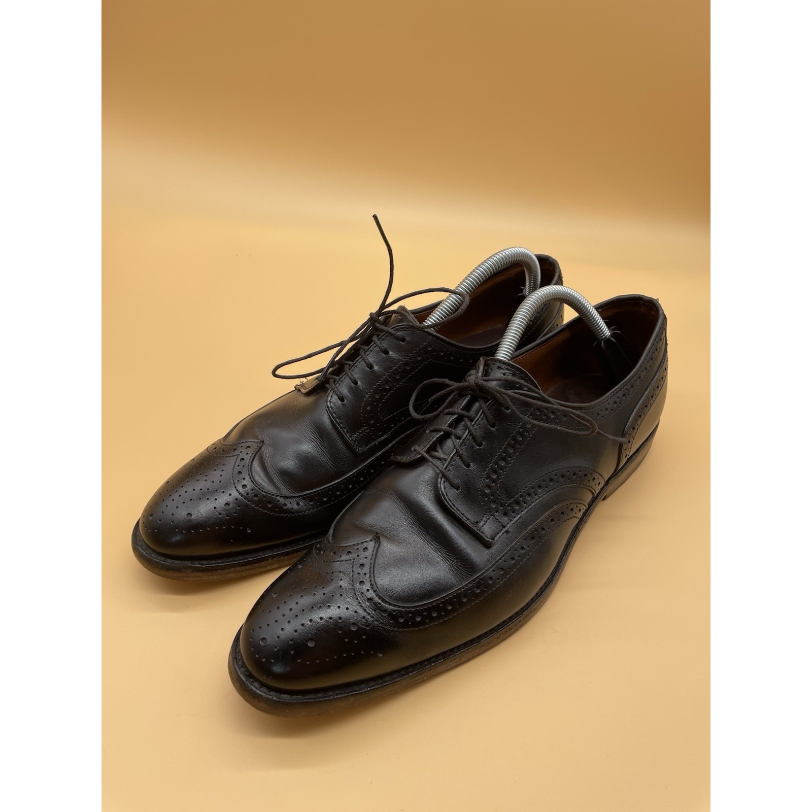 Allen Edmonds Madison Park Black Leather Wingtip Blucher Size 10 D