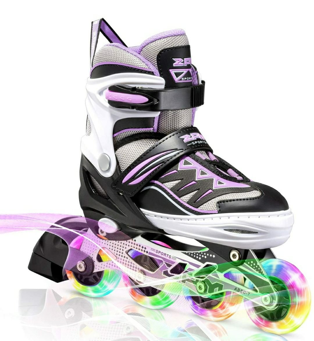 Purple adjustable inline skates
