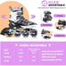 Purple adjustable inline skates