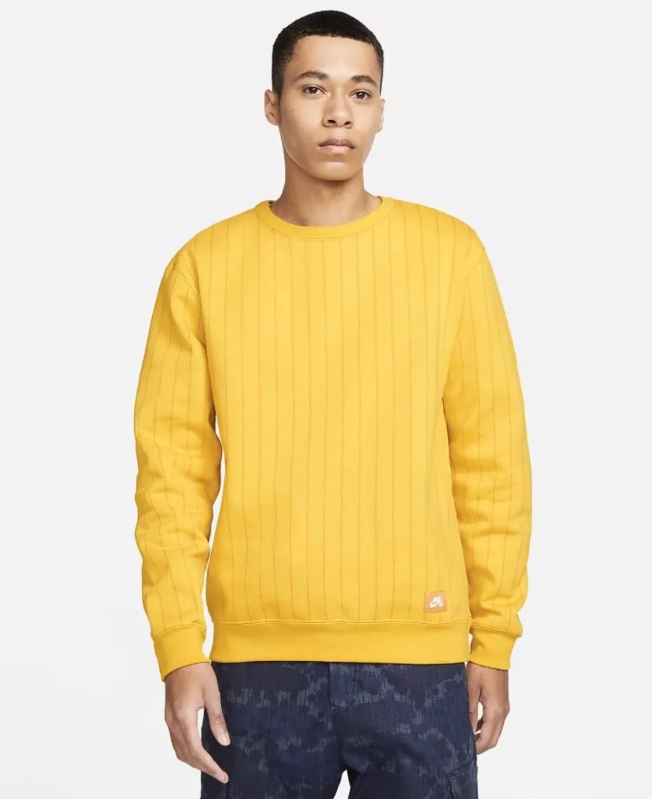 Nike SB Skate Crew Sweatshirt Unisex Men's S Yellow Pullover Fleece DH2636-743