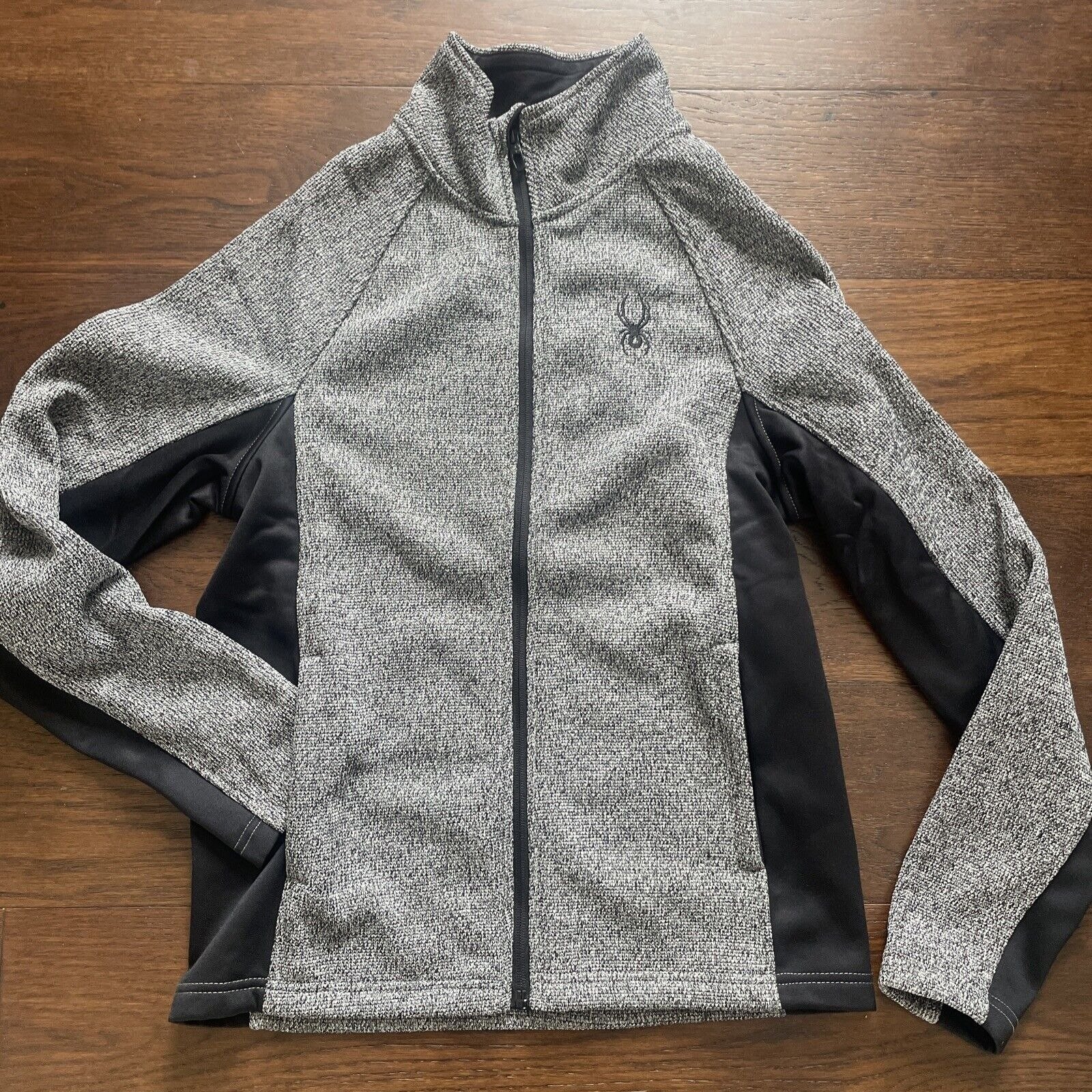 NWT Spyder Mens Core Sweater Mid-Weight Charcoal Heather Full Zip Jacket Small