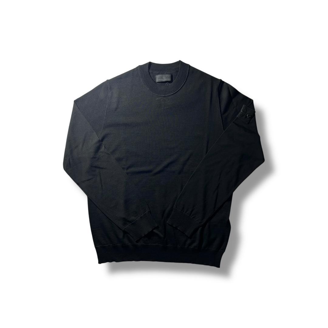 STONE ISLAND GHOST Wool Knit Sweater Black M